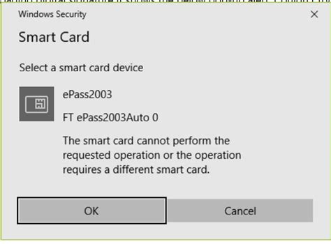 card not smart|The smart card cannot perform the requested operation.